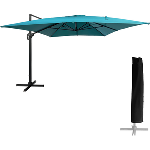 Happy Garden - Parasol déporté molokai rectangulaire 3x4m bleu + housse pas cher