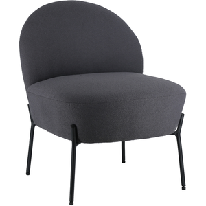 Comparateur de prix : Happy Garden Chaise HELMI, Fauteuil d'appoint, Tissu Boucle Gris, piétement en métal