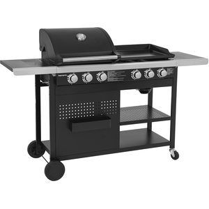 Comparateur de prix : HAPPY GARDEN Barbecue duo au gaz VESUVIO - 3 brûleurs + plancha 3 brûleurs Noir