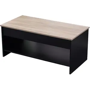 Comparateur de prix : Table basse avec plateau relevable noire et bois HEDDA - Happy Garden