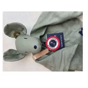 Maïlou Tradition Perlipopette doudou souris sauge ma0181 pas cher