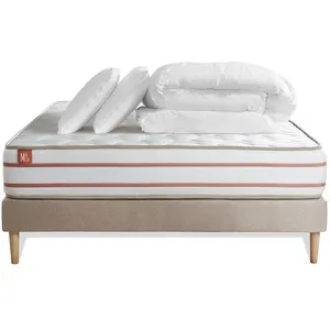 Marmottes & Co Pack Prêt A Dormir Matelas Le Doux 180x200cm Memoire De Forme - Ep. 24cm + Sommier Kit Beige pas cher