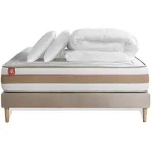 Comparateur de prix : Marmottes & Co Pack matelas sommier kit 200x200 oreiller couette