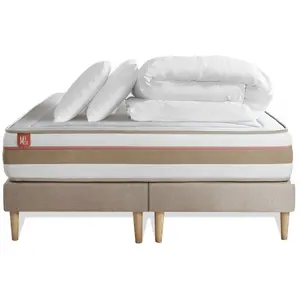 Comparateur de prix : Marmottes & Co Pack Prêt A Dormir Matelas Le Tendre 200x200 Ressorts Ensaches + Memoire De Forme + Double Sommiers Beige