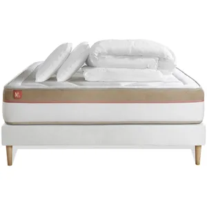 Marmottes & Co Pack Prêt A Dormir Matelas Le Cosy 140x200cm Memoire De Forme - Ep. 30cm + Sommier Kit Blanc + 2 Oreillers + Couette 240x220 pas cher