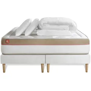 Comparateur de prix : Marmottes & Co Pack Prêt A Dormir Matelas Le Cosy 200x200cm Memoire De Forme - Ep. 30cm + Double Sommiers Blanc + 2 Oreillers + Couette