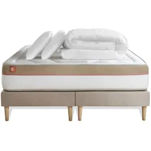 Comparateur de prix : Marmottes & Co Pack Prêt A Dormir Matelas Le Cosy 200x200cm Memoire De Forme - Ep. 30cm + Double Sommiers Beige + 2 Oreillers + Couette