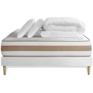 Comparateur de prix : Pack Prêt A Dormir Matelas Le Tendre 180x200cm Ressorts Ensaches + Mem...