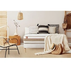 Non communiqué Ensemble sommier matelas LE TENDRE 140x200cm Ressorts ensachés + Mémoire de forme 7 zones de confort - Ep. 28cm + sommier Blanc pas cher