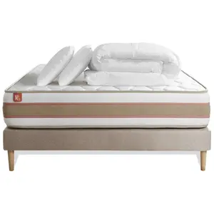 Pack Prêt A Dormir Matelas Le Délicat 200x200cm Ressorts Ensaches + ...