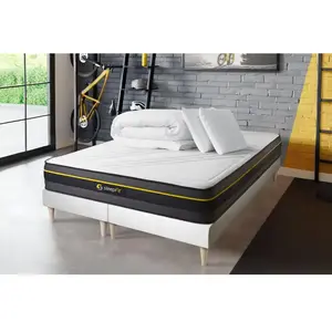 Sleepfit Pack Matelas Active 160x200 + Double Sommiers Blanc 80x200 + Couette + 2 Oreillers pas cher