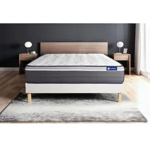 Actisom Ensemble 180x200 Matelas Hybride Sommier kit Blanc