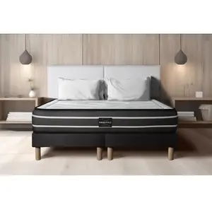 Comparateur de prix : PRESTIGE LITERIE Ensemble Exclusive 180 x 200 cm double sommier noir