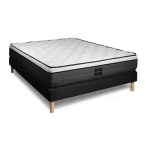 Comparateur de prix : Prestige Literie Ensemble 160x200 Ressorts et mémoire de forme sommier Noir