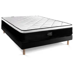 Prestige literie Ensemble Suite 140x200 Ressorts ensachés, mémoire de forme 5 zones sommier noir