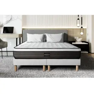 Comparateur de prix : PRESTIGE LITERIE Ensemble sommier matelas 200x200 Suite Ressorts ensachés et mémoire de forme - 26 cm - Equilibré - double sommiers blanc