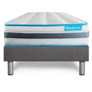 Bodycare Ensemble 90x190 matelas BodyFlex ressorts ensachés et mémoire de forme + sommier kit gris pas cher