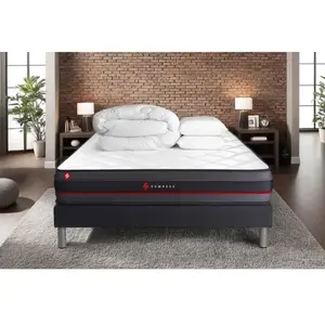 Comparateur de prix : Somness Pack matelas REGEN sommier noir avec Couette 2 oreillers