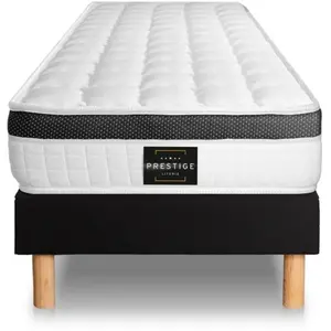 Comparateur de prix : PRESTIGE LITERIE Ensemble sommier matelas 160x200 Supérieur Mémoire de forme - 21 cm - Ferme - sommier Noir
