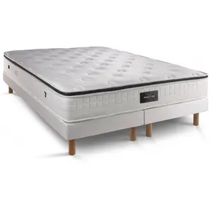 Comparateur de prix : PRESTIGE LITERIE Ensemble sommier matelas 200x200 Privilège Mémoire de forme - 26 cm - Equilibré - double sommiers blanc