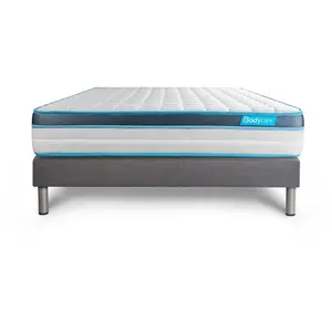 Ensemble 140x200 matelas BodyFit à mémoire de forme + sommier kit gris pas cher