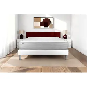 VITALIT Ensemble Vitalmemo 160x200cm Sommier Kit Blanc pas cher