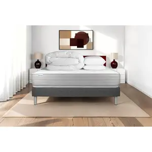 VITALIT Pack Prêt A Dormir Vitalmemo 200 X 200 Cm Sommier Kit Gris pas cher