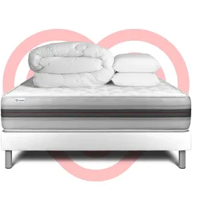 VITALIT Pack prêt à dormir VITALMEMO BACK 200 x 200 cm sommier Kit blanc pas cher