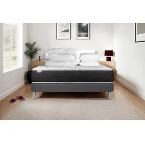 VITALIT Pack Prêt A Dormir Vitalmemo One 140 X 200 Cm Sommier Kit Gris pas cher