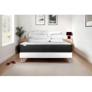 VITALIT Pack prêt à dormir VITALMEMO ONE 180 x 200 cm sommier Kit blanc blanc pas cher