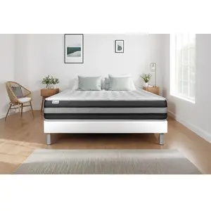 VITALIT Ensemble Vitalspring Zen 200 X 200 Cm Sommier Kit Blanc pas cher