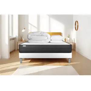 VITALIT Pack Prêt A Dormir Vitalpower 140 X 190 Cm Sommier Kit Blanc pas cher
