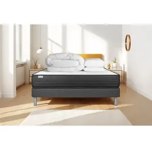 VITALIT Pack Prêt A Dormir Vitalpower 180 X 200 Cm Sommier Kit Gris pas cher