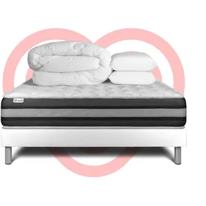 VITALIT Pack prêt à dormir VITALSPRING ZEN 140 x 190 cm sommier Kit blanc pas cher