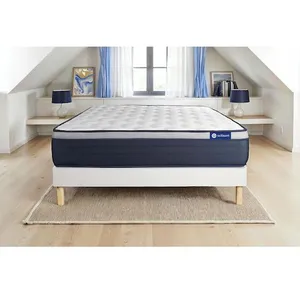 Comparateur de prix : Actisom Ensemble 160x200 Matelas Latex et mémoire de forme Sommier kit Blanc