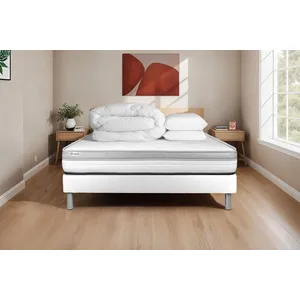 Ensemble Matelas + Sommier Vital Relax 140x190 Cm - Confort Ferme, épaisseur 18 Cm - Mousse Haute Densité - Livré Roulé