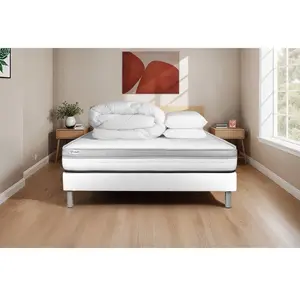 VITALIT Pack Prêt A Dormir Vital Relax 200 X 200 Cm Sommier Kit Blanc pas cher