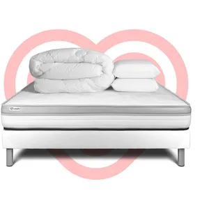 VITALIT Pack Prêt A Dormir Vital Relax 180 X 200 Cm Sommier Kit Blanc pas cher