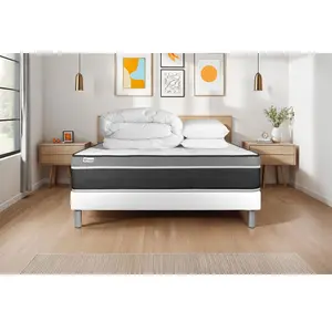 VITALIT Pack Prêt A Dormir Vital Care 200 X 200 Cm Sommier Kit Blanc