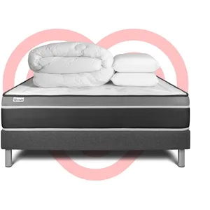 VITALIT Pack Prêt A Dormir Vital Care 200 X 200 Cm Sommier Kit Gris