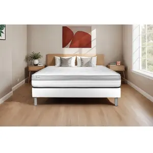 Comparateur de prix : VITALIT Ensemble Vital Relax 140 X 190 Cm Sommier Kit Blanc