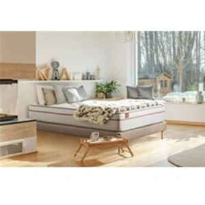 Non communiqué Ensemble sommier matelas LE PAISIBLE 200x200cm Mémoire de forme BioVisco - Ep. 24cm + sommier kit Beige pas cher