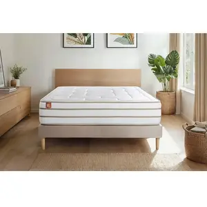 Comparateur de prix : Non communiqué Ensemble sommier matelas LE DOUILLET 90x190cm Mémoire de forme BioVisco - Maxi épaisseur 26cm + sommier kit Beige