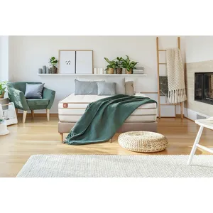 Marmottes & Co Ensemble Le Douillet 180x200cm Memoire De Forme Biovisco - Maxi Epaisseur 26cm + Double Sommiers Beige pas cher