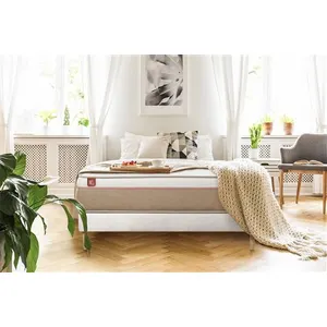 Non communiqué Ensemble sommier matelas LE SOYEUX 140x200cm Ressorts ensachés + Mémoire de forme BioVisco - Ep. 24cm + sommier kit Blanc pas cher