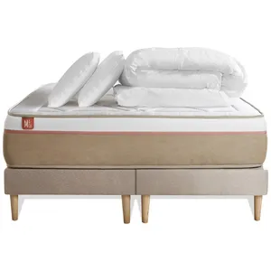 Comparateur de prix : Marmottes & Co Pack Prêt A Dormir Matelas Le Soyeux 180x200cm Ressorts Ensaches + Memoire De Forme Biovisco + Double Sommiers Beige