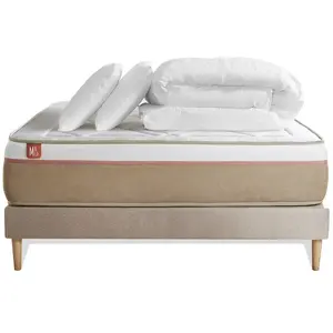 Comparateur de prix : Marmottes & Co Pack Prêt A Dormir Matelas Le Soyeux 160x200cm Ressorts Ensaches + Memoire De Forme Biovisco + Sommier Beige