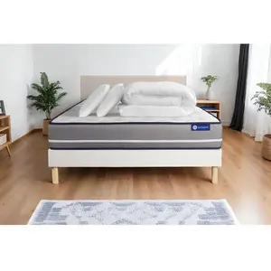 Actisom Pack sommier kit matelas Ressorts ensachés avec couette et oreillers pas cher