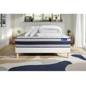 Actisom Pack Prêt A Dormir Matelas Ressorts Ensaches + Memoire De Form... pas cher