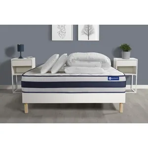 Actisom Pack Prêt A Dormir Matelas Ressorts Ensaches + Memoire De Form...